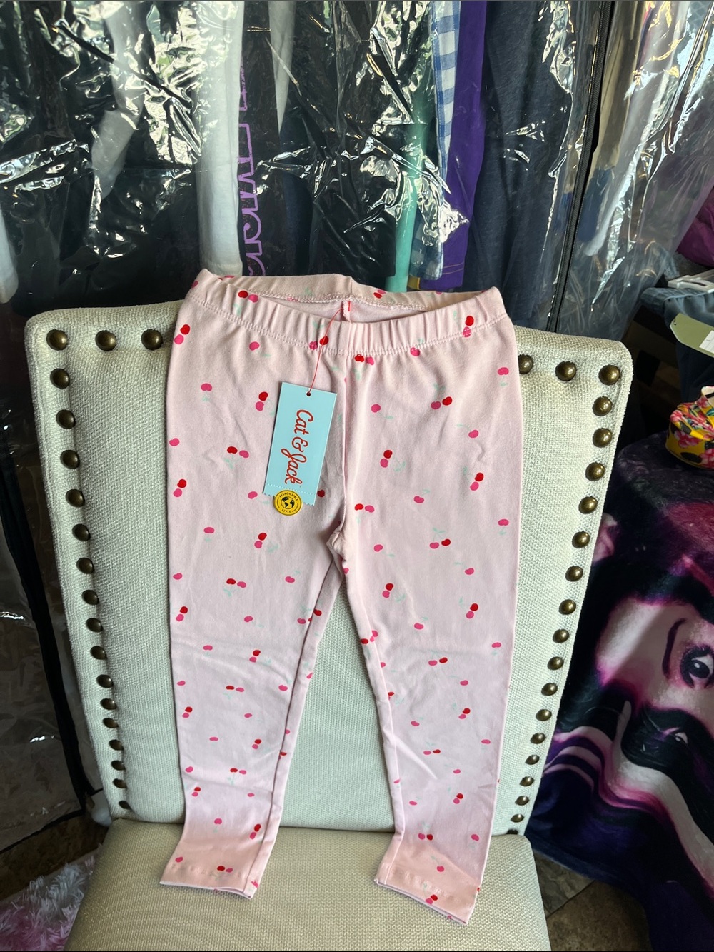 Cat & Jack Pink Cherry-Print Kids Pajama Bottoms
